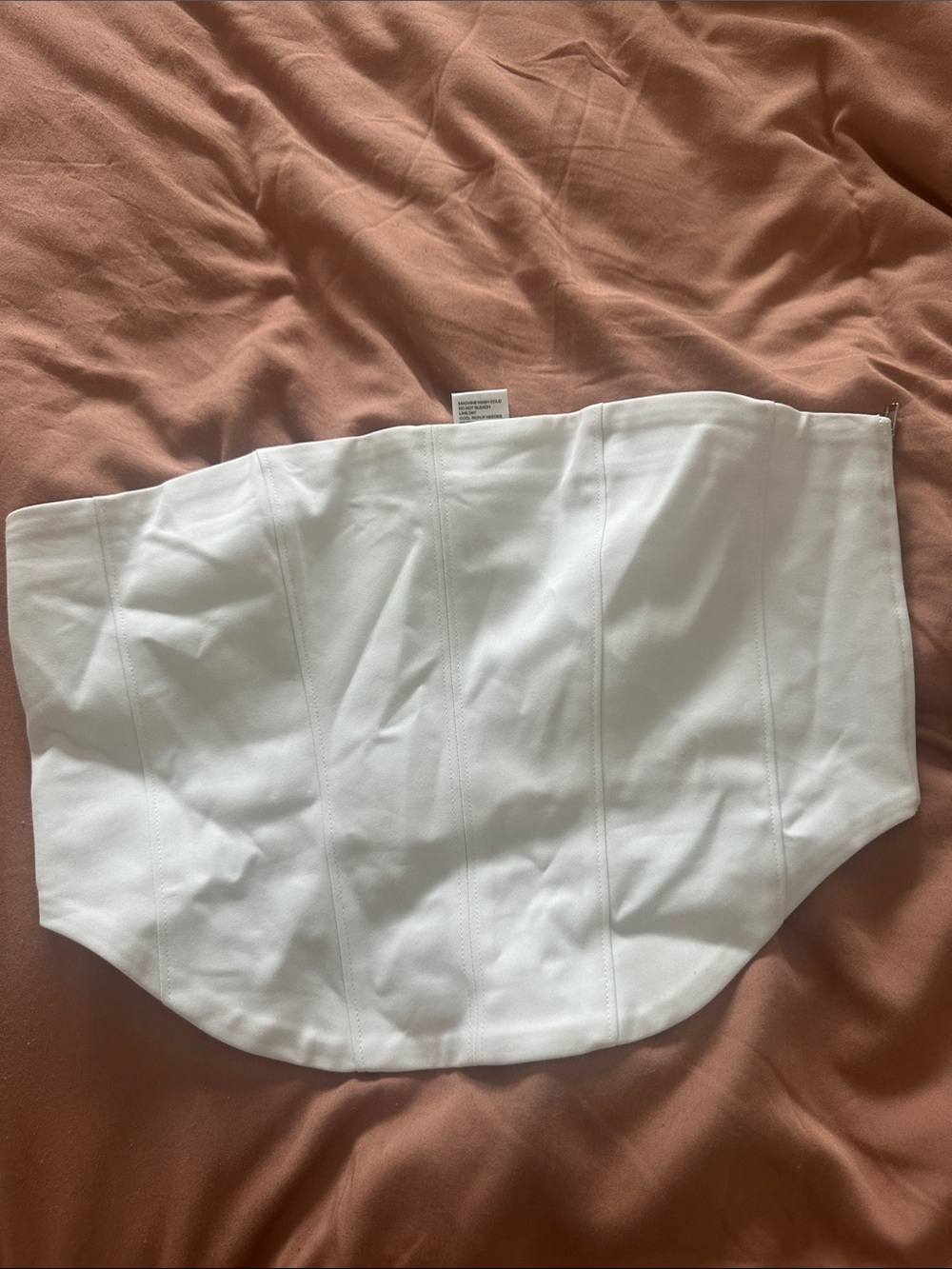 Good American Women's White Strapless Corset-Style crop top